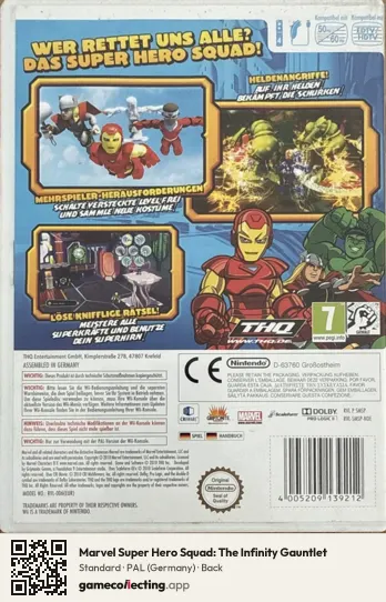 Marvel Super Hero Squad: The Infinity Gauntlet Nintendo Wii, Germany box back