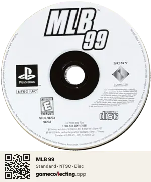 MLB 99 PlayStation, NTSC disc