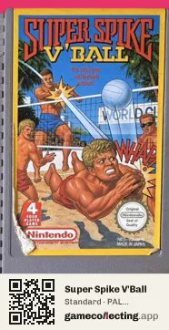 Super Spike V'Ball Nintendo Entertainment System, PAL cartridge label