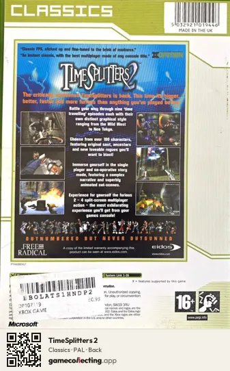 TimeSplitters 2 Xbox, PAL box back