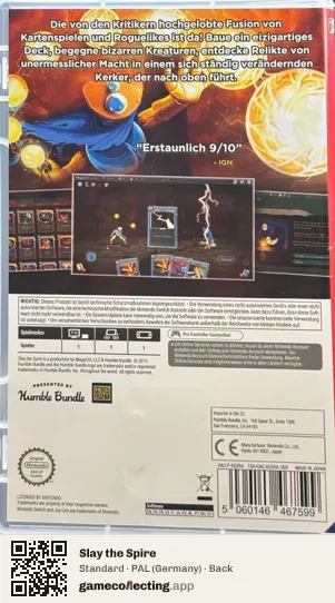 Slay the Spire Nintendo Switch, Germany box back