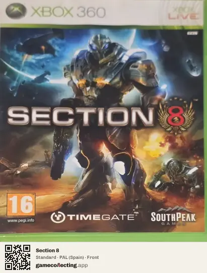 Section 8 Xbox 360, Spain box front