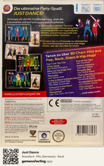 Just Dance Nintendo Wii, Germany box back