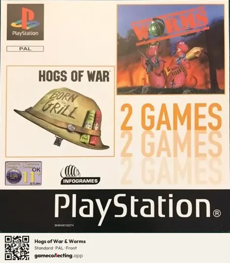 Hogs of War & Worms PlayStation, PAL box front