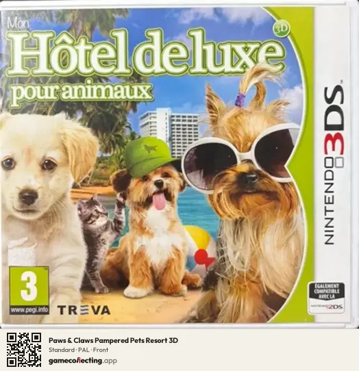 Paws & Claws Pampered Pets Resort 3D Nintendo 3DS, PAL box front