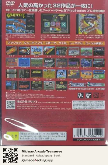 Midway Arcade Treasures PlayStation 2, Asia box back