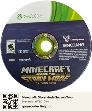 Minecraft: Story Mode Season Two Xbox 360, NTSC disc