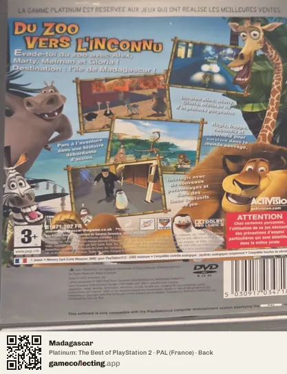 Madagascar PlayStation 2, France box back
