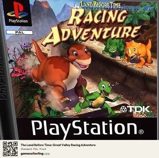 The Land Before Time: Great Valley Racing Adventure PlayStation, PAL box front