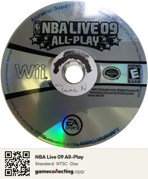 NBA Live 09 All-Play Nintendo Wii, NTSC disc