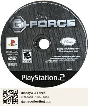 Disney's G-Force PlayStation 2, NTSC disc