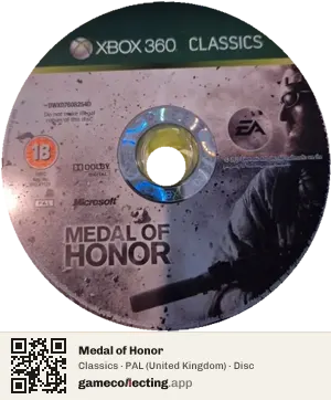 Medal of Honor Xbox 360, PAL disc