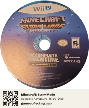 Minecraft: Story Mode Nintendo Wii U, NTSC disc