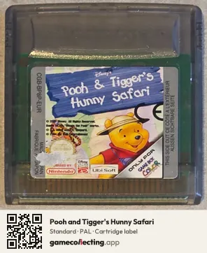 Pooh and Tigger's Hunny Safari Game Boy Color, PAL cartridge label