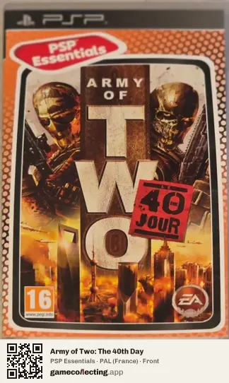 Army of Two: The 40th Day PlayStation Portable, France box front