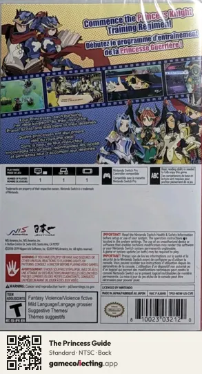 The Princess Guide Nintendo Switch, NTSC box back