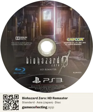Biohazard Zero: HD Remaster PlayStation 3, Asia disc