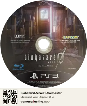 Biohazard Zero: HD Remaster PlayStation 3, Asia disc