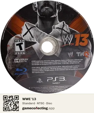 WWE '13 PlayStation 3, NTSC disc