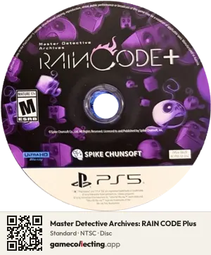 Master Detective Archives: RAIN CODE Plus PlayStation 5, NTSC disc