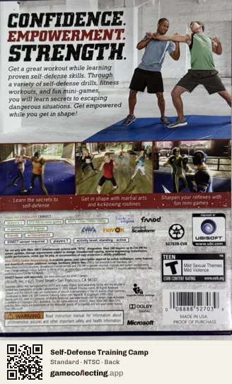 Self-Defense Training Camp Xbox 360, NTSC box back