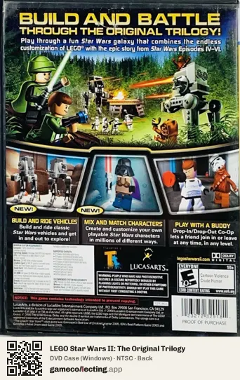 LEGO Star Wars II: The Original Trilogy Computer, NTSC box back