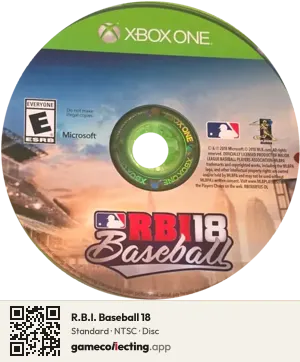 R.B.I. Baseball 18 Xbox One, NTSC disc