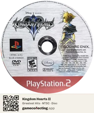Kingdom Hearts II PlayStation 2, NTSC disc