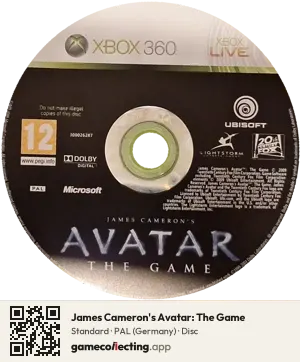James Cameron's Avatar: The Game Xbox 360, PAL disc