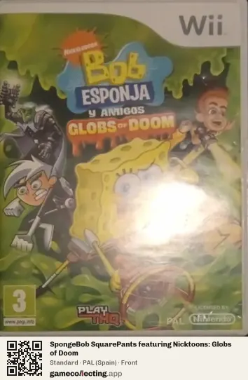 SpongeBob SquarePants featuring Nicktoons: Globs of Doom Nintendo Wii, Spain box front