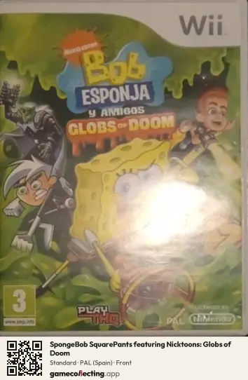 SpongeBob SquarePants featuring Nicktoons: Globs of Doom Nintendo Wii, Spain box front