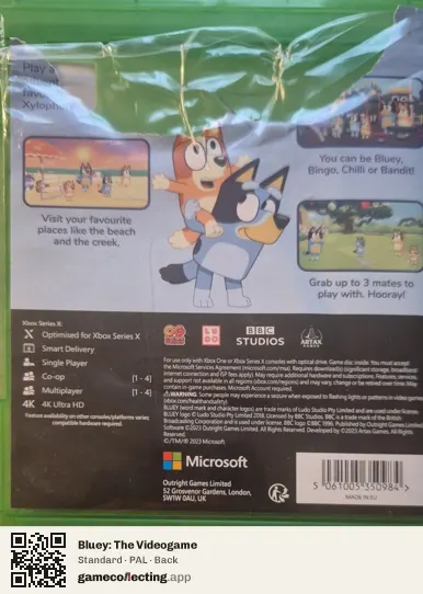 Bluey: The Videogame Xbox Series X, PAL box back