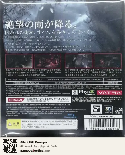 Silent Hill: Downpour PlayStation 3, Asia box back