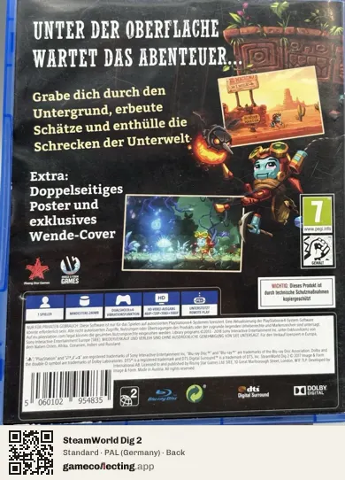 SteamWorld Dig 2 PlayStation 4, Germany box back