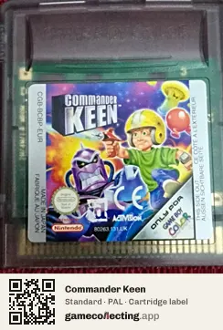Commander Keen Game Boy Color, PAL cartridge label