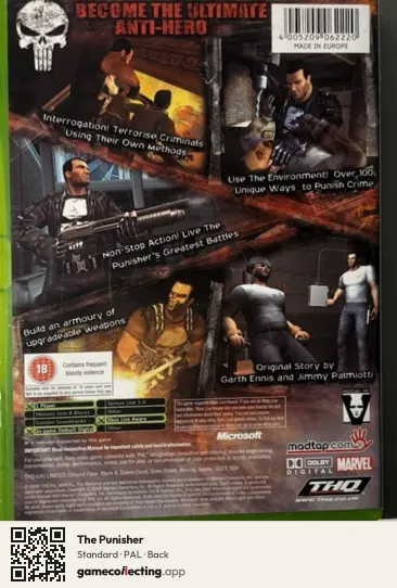 The Punisher Xbox, PAL box back