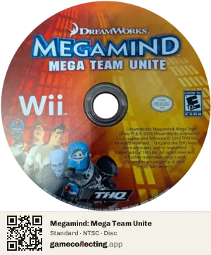 Megamind: Mega Team Unite Nintendo Wii, NTSC disc