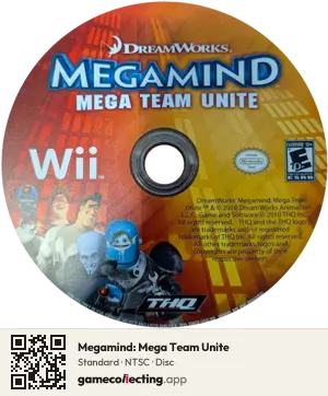 Megamind: Mega Team Unite Nintendo Wii, NTSC disc