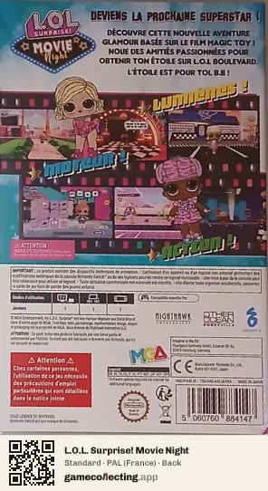 L.O.L. Surprise! Movie Night Nintendo Switch, France box back