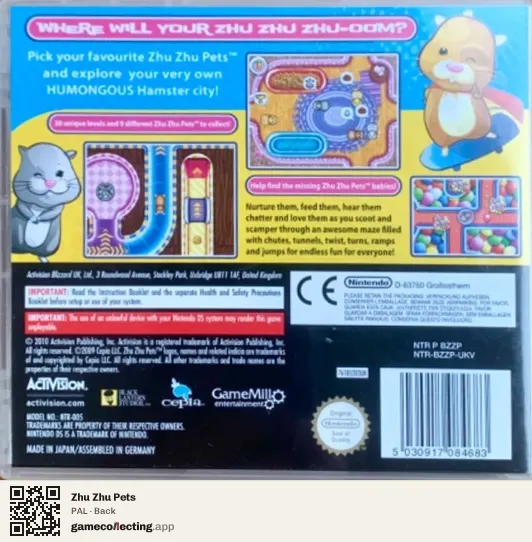 Zhu Zhu Pets Nintendo DS, PAL box back