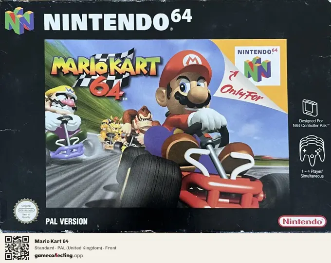 Mario Kart 64 Nintendo 64, United Kingdom box front