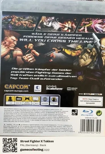 Street Fighter X Tekken PlayStation 3, Germany box back