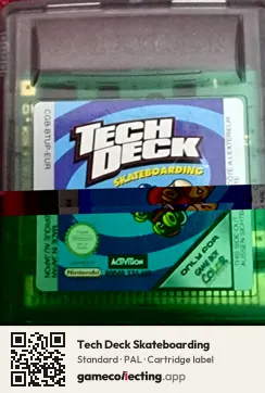 Tech Deck Skateboarding Game Boy Color, PAL cartridge label