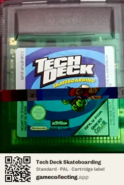 Tech Deck Skateboarding Game Boy Color, PAL cartridge label