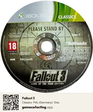 Fallout 3 Xbox 360, PAL disc