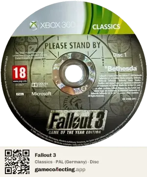 Fallout 3 Xbox 360, PAL disc