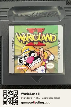 Wario Land II Game Boy Color, NTSC cartridge label