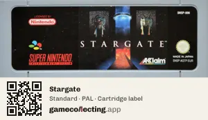 Stargate Super Nintendo Entertainment System, PAL cartridge label