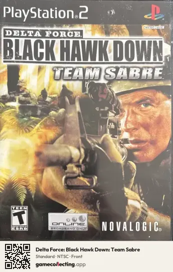 Delta Force: Black Hawk Down: Team Sabre PlayStation 2, NTSC box front