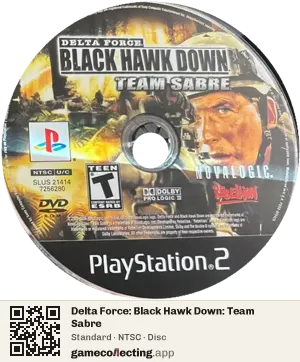 Delta Force: Black Hawk Down: Team Sabre PlayStation 2, NTSC disc